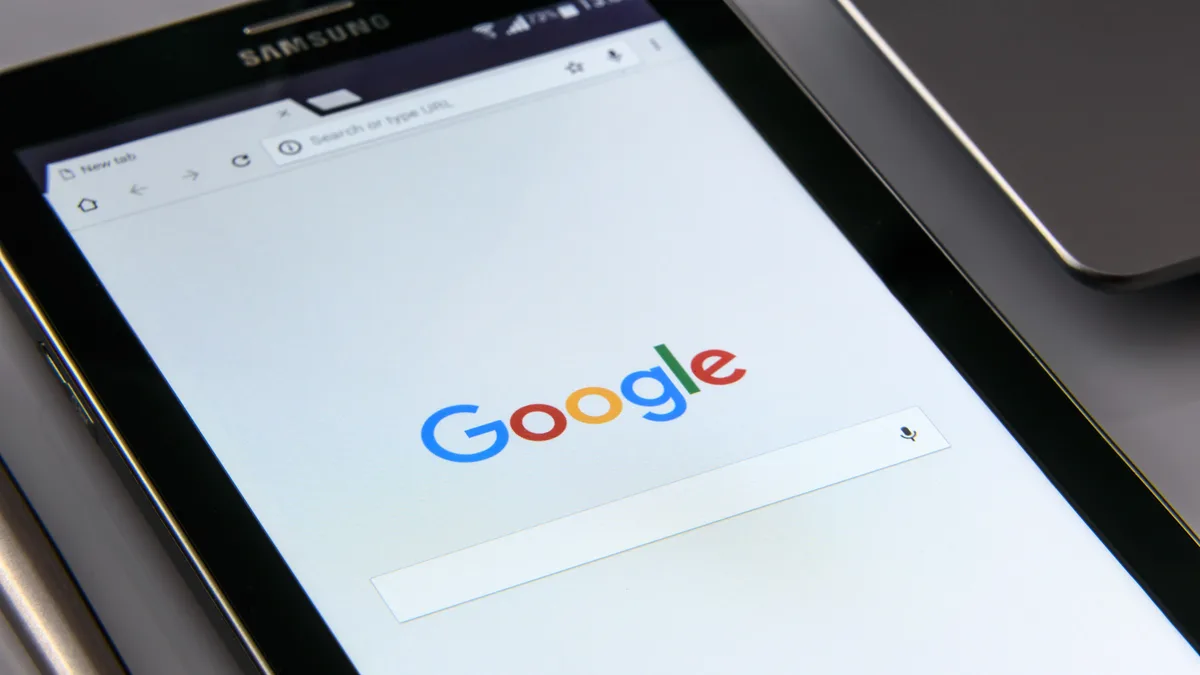 Google search page displayed on a mobile device
