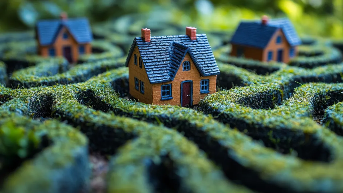 Small homes representing local service businesses competing for online visibility